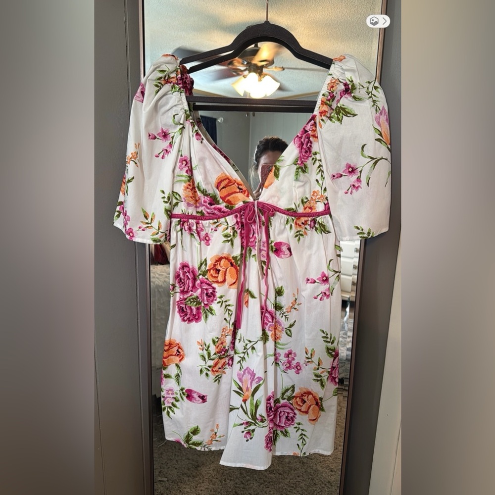 White Floral Mini Dress